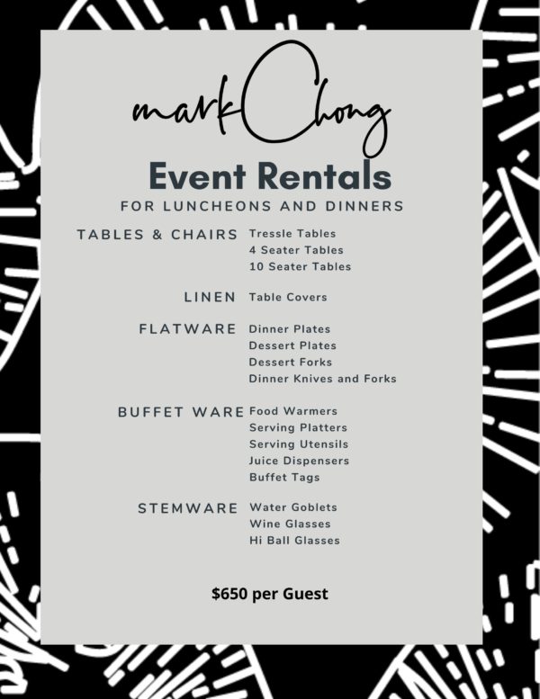 luncheon and dinner rentals